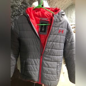 Under armor youth L gray puffer coat